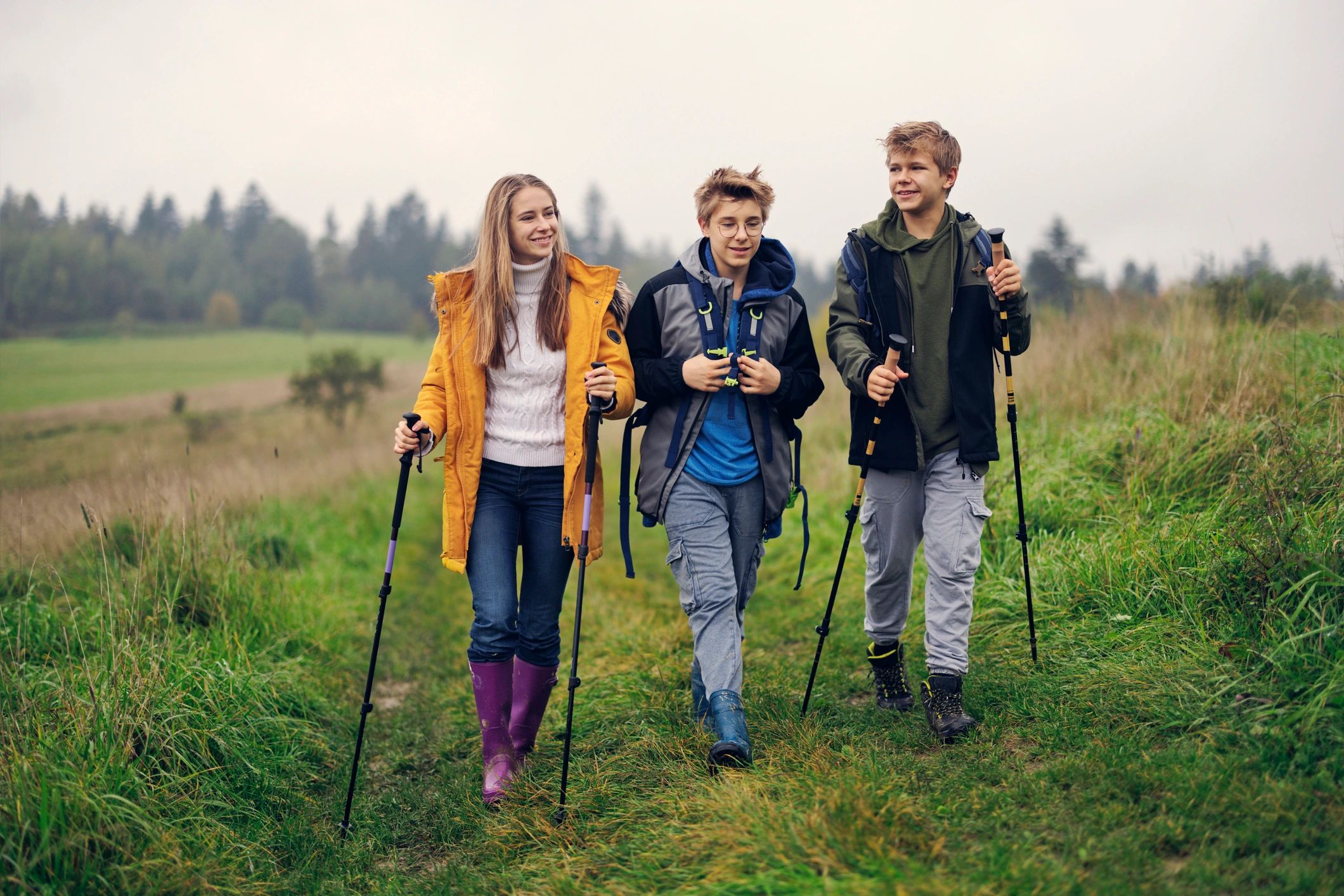 Young people exploring outdoors together