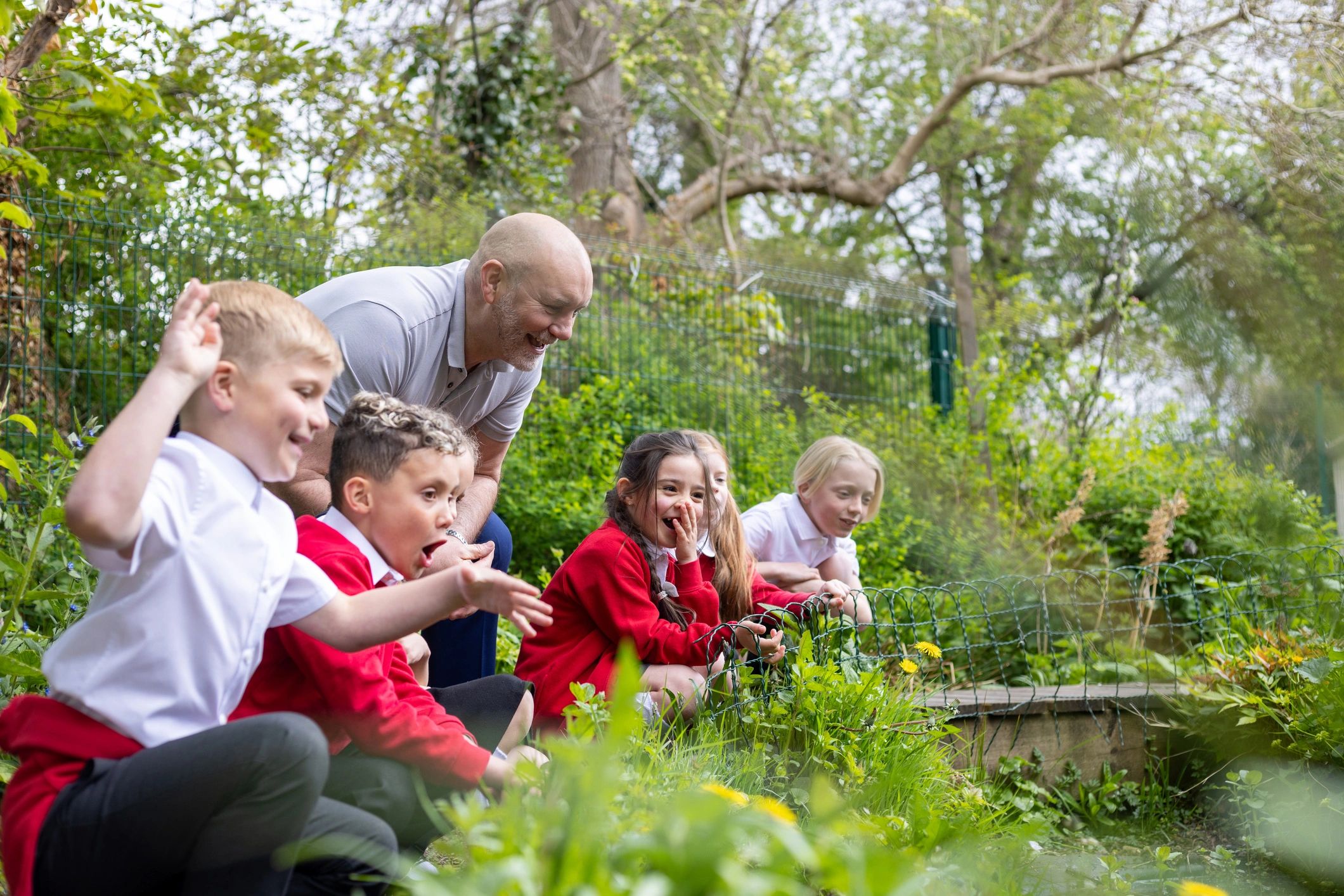 Students participating in an outdoor educational activity